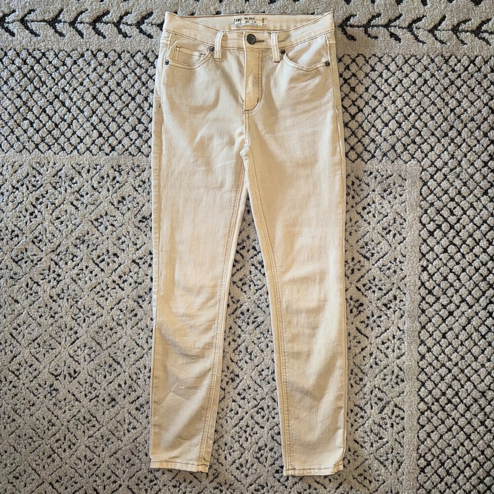 Free People Skinny Crop Jeans Light Tan Size 25  61855-16515125